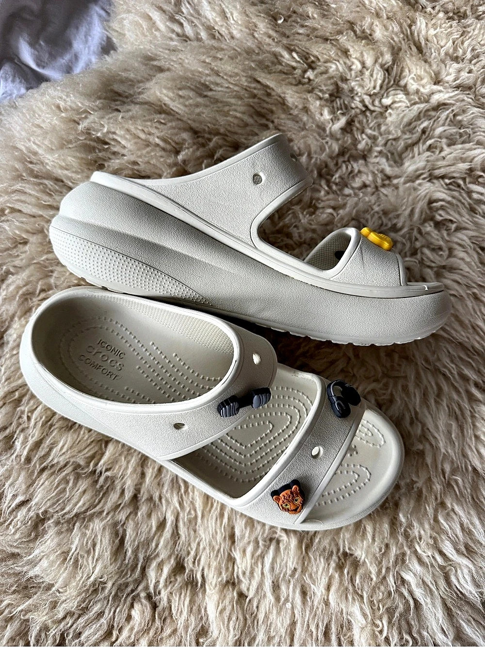 Crocs Crush Platform Sandals Cream US 8
